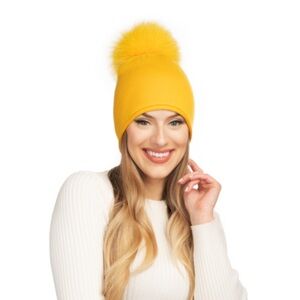 *NEW* Merino Wool Hat with Real Fur PomPom